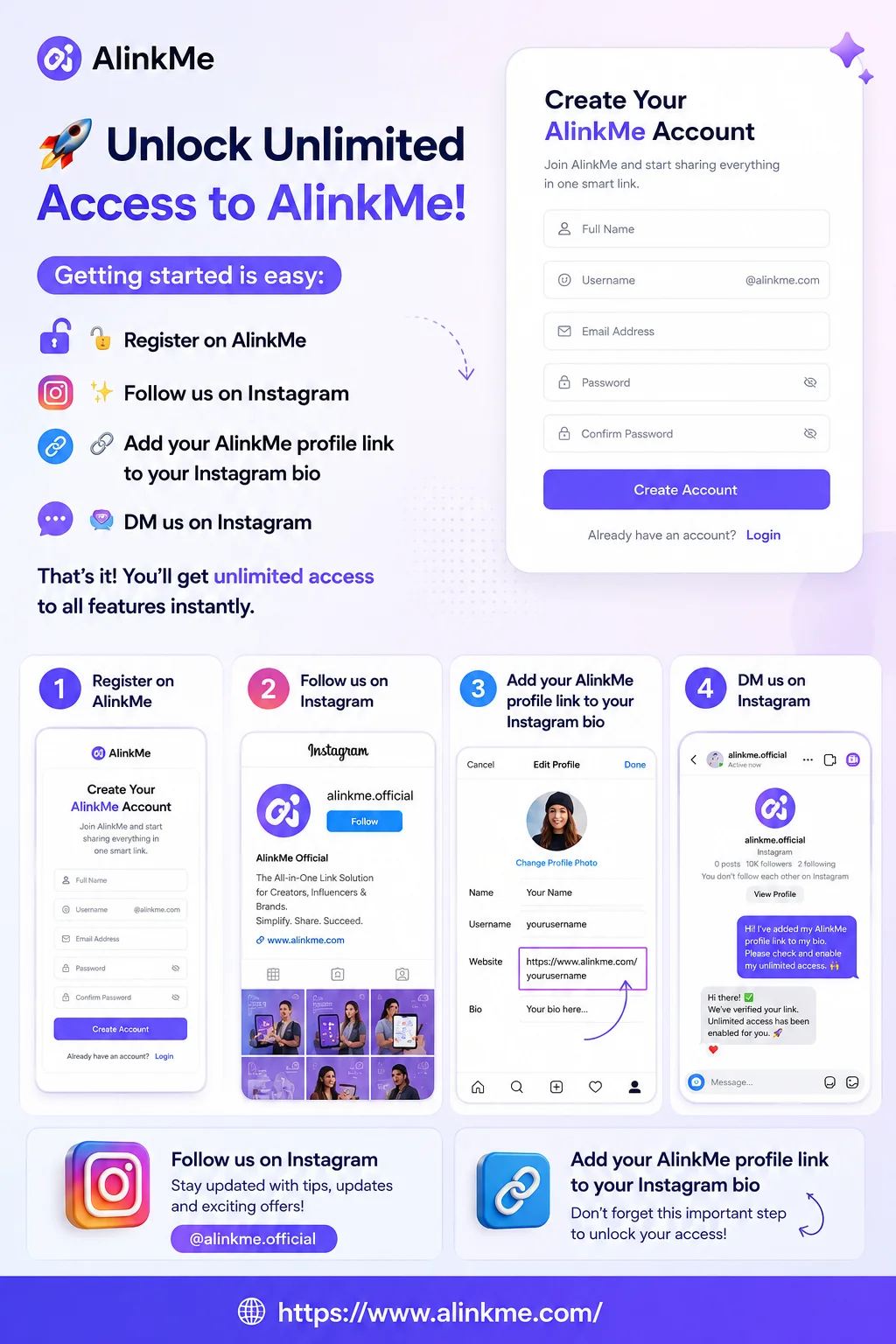 Get Unlimited AlinkMe Access in Just 3 Simple Steps