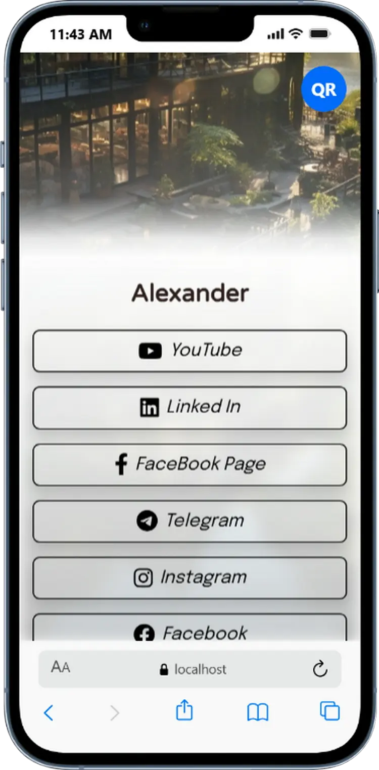 AlinkMe banner theme customization for bio link profile page