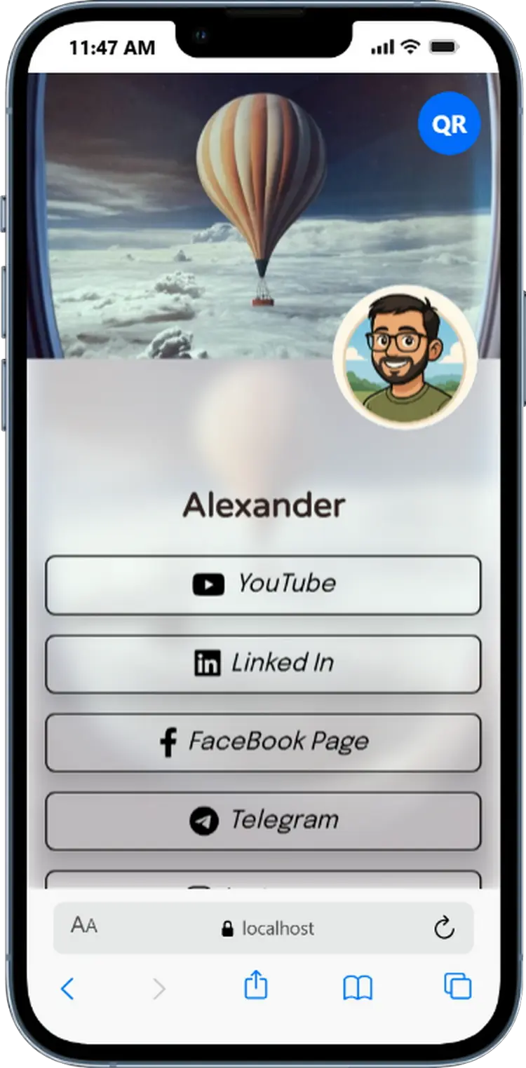 AlinkMe banner and hero theme customization for link in bio profile page