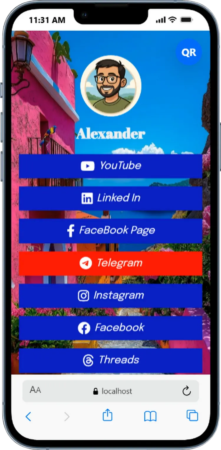 AlinkMe banner theme customization for bio link profile page