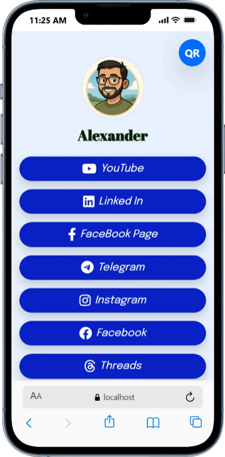 AlinkMe solid color theme customization for link in bio profile page