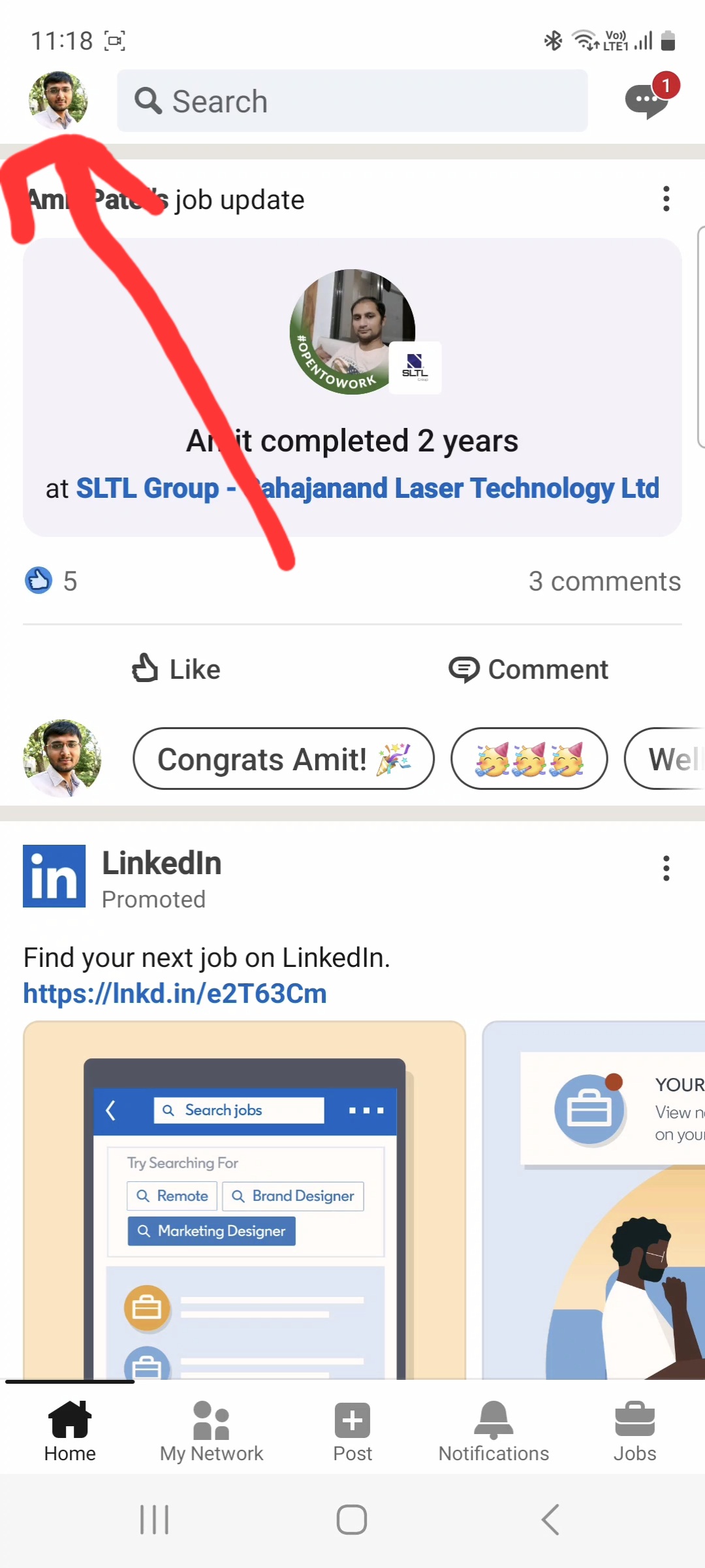 Linkdin Profile - Step 1
