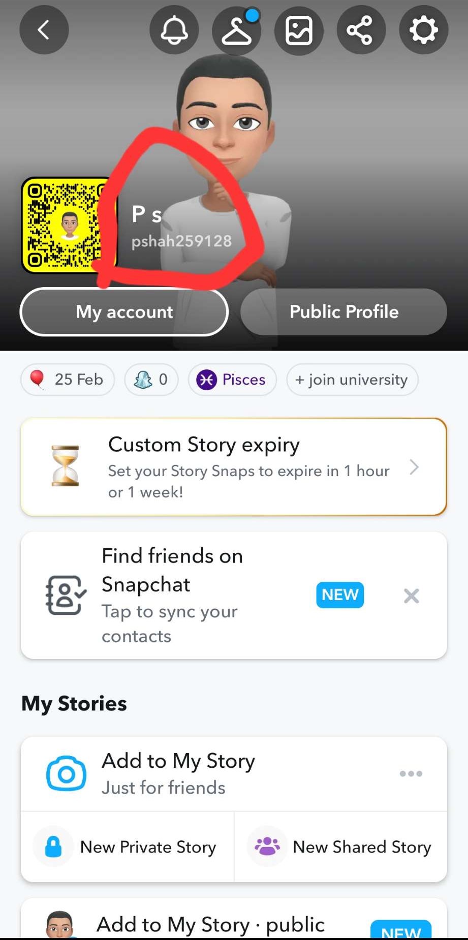 Snapchat Profile - Step 2