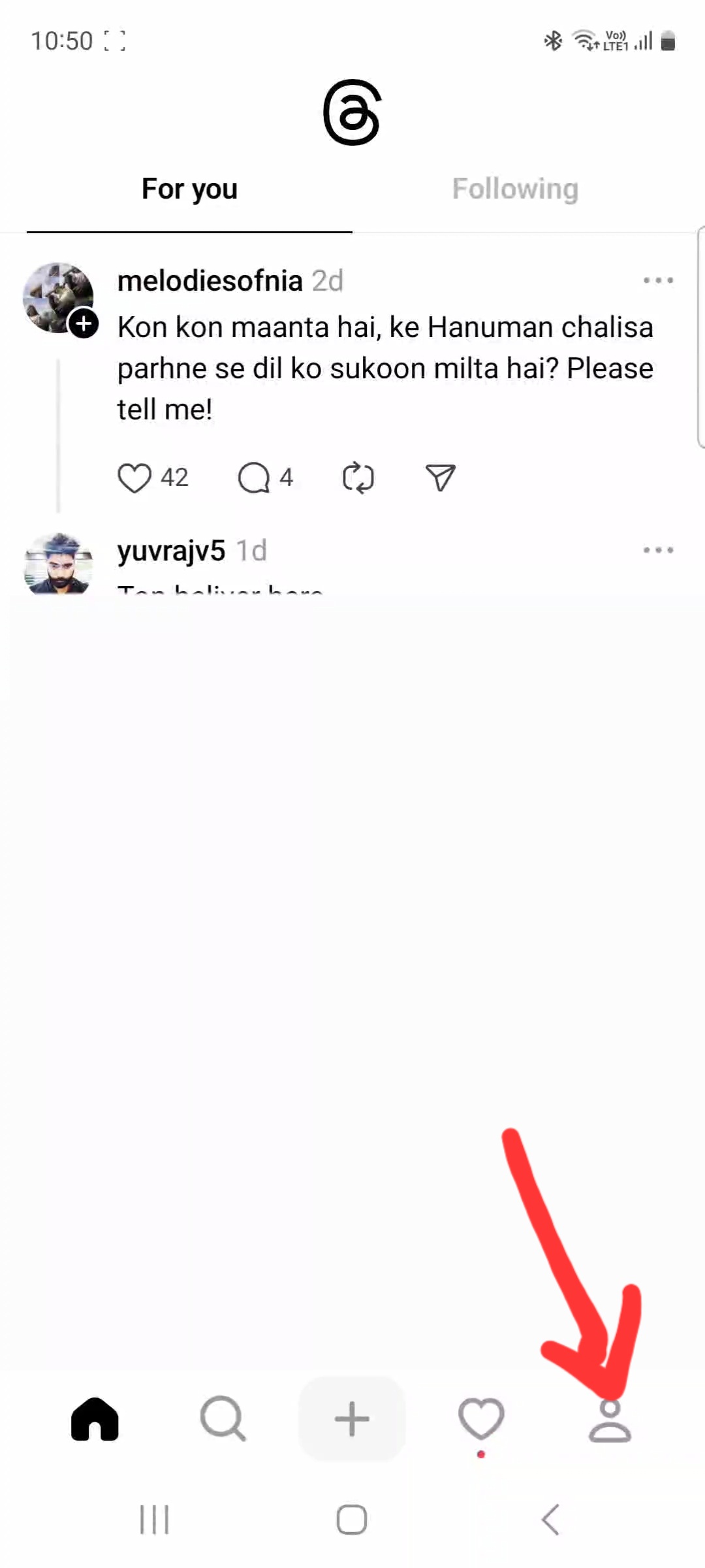 Threads Profile -Step 1