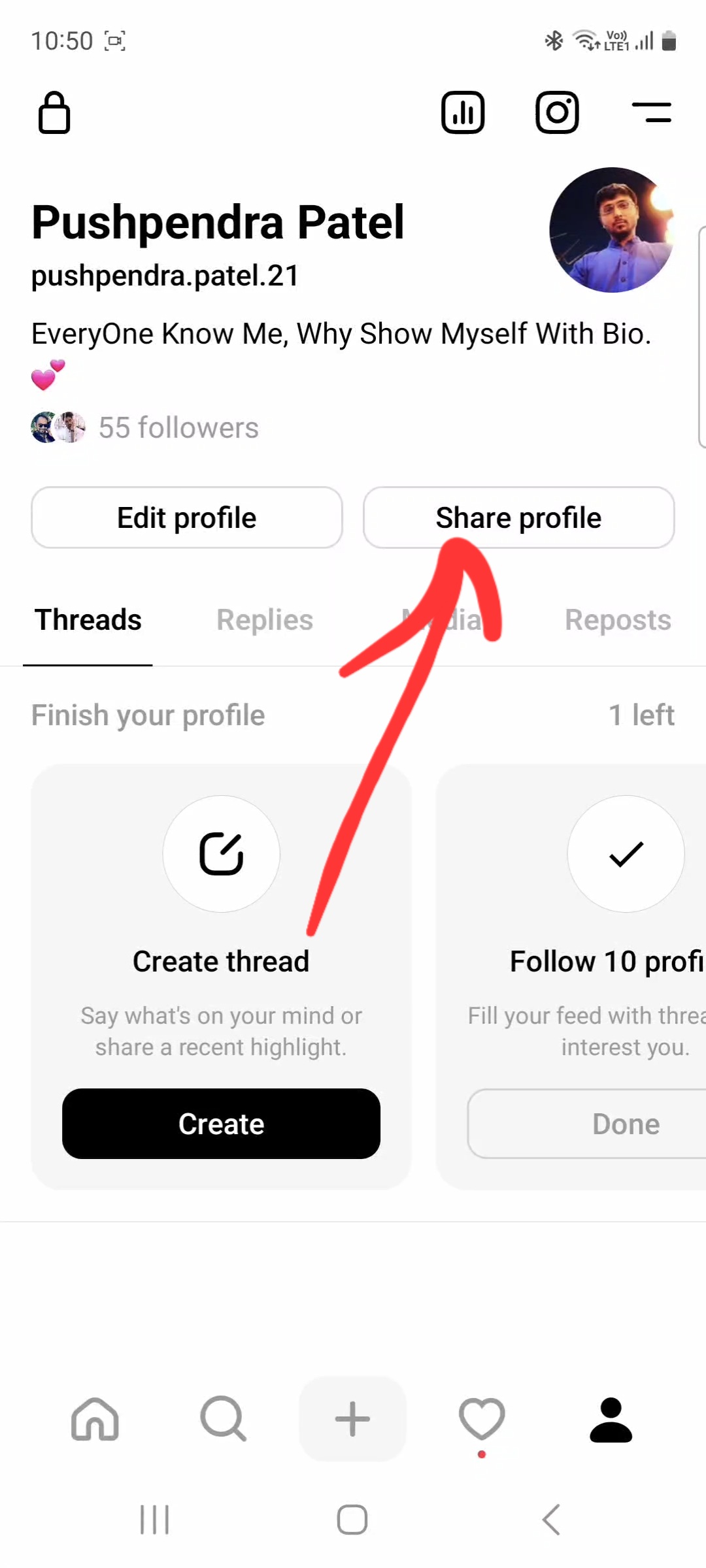 Threads Profile - Step 2